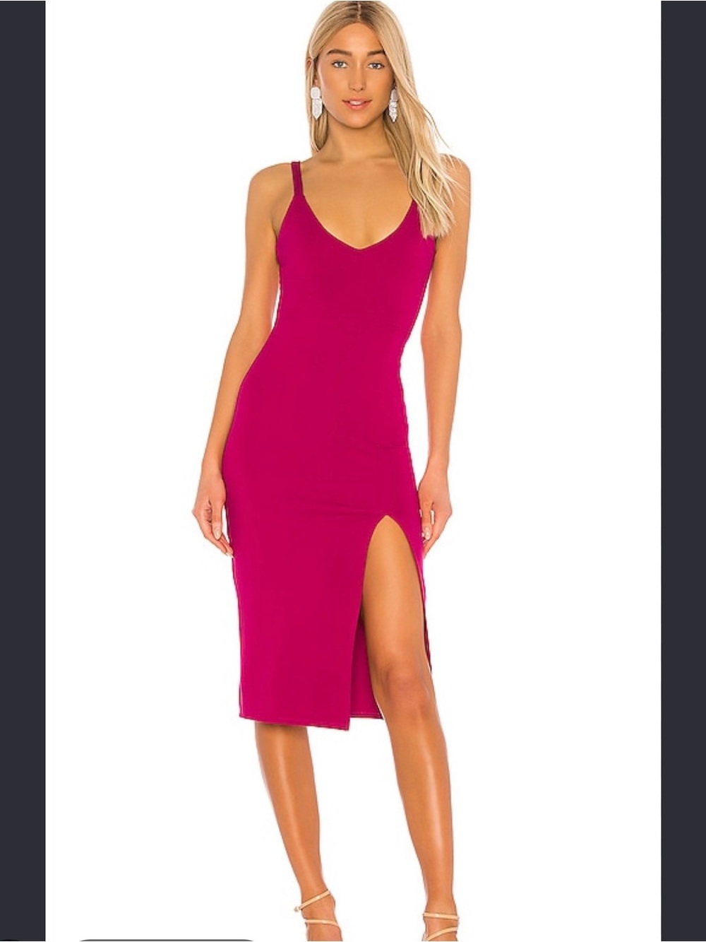 Lovers and Friends Lucie Midi Dress Fuchsia Size small